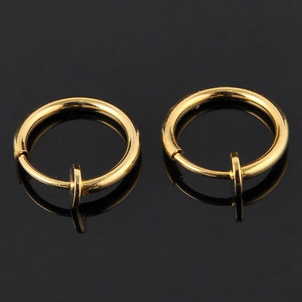 Hot Sale 2pcs Invisible No Ear Hole Earrings Clip Nose Ring Belly Button