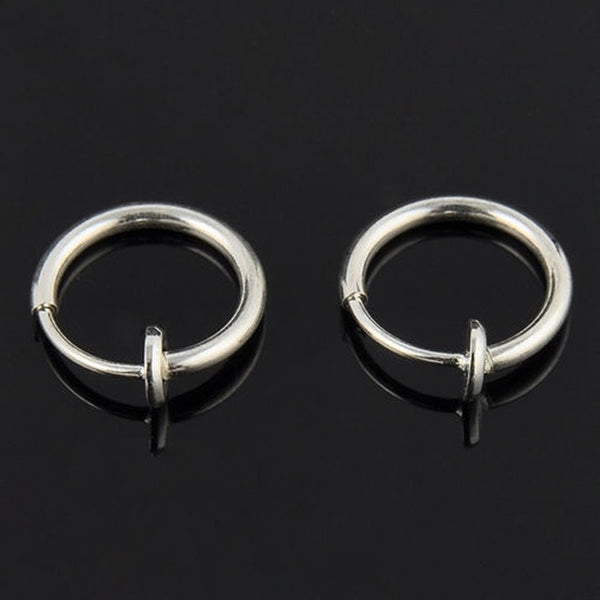Hot Sale 2pcs Invisible No Ear Hole Earrings Clip Nose Ring Belly Button