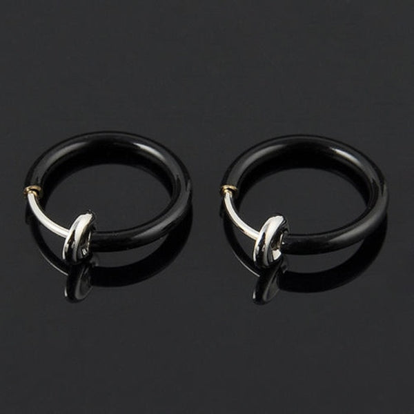 Hot Sale 2pcs Invisible No Ear Hole Earrings Clip Nose Ring Belly Button